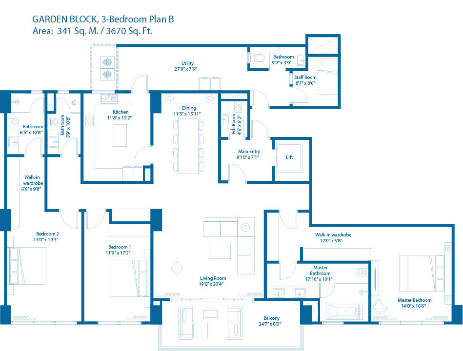 embassy-lake-terraces-3-bedroom-floor-plan