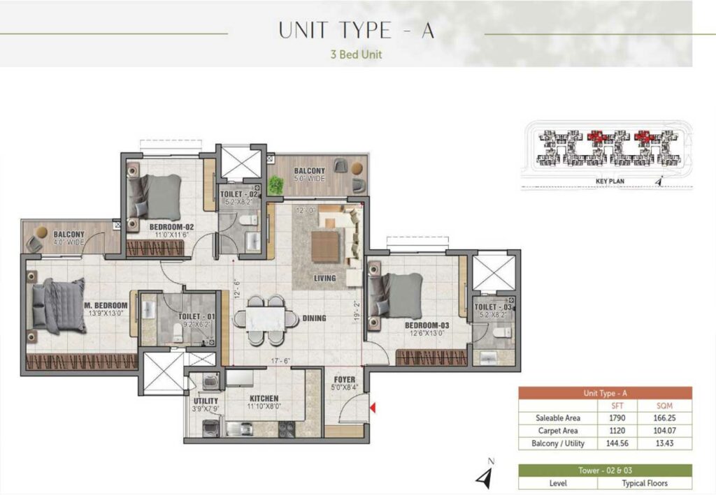 prestige-elm-park-3-bedroom-plan