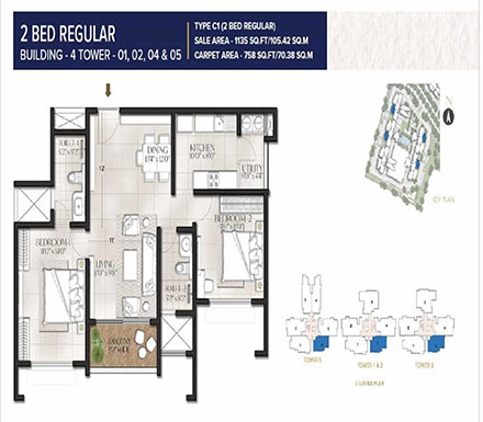 prestige-city-2-bedroom-plan