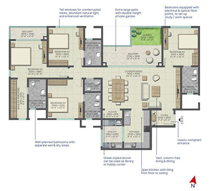 sobha-neopolis-3-440-385--bedroom-floor-plan