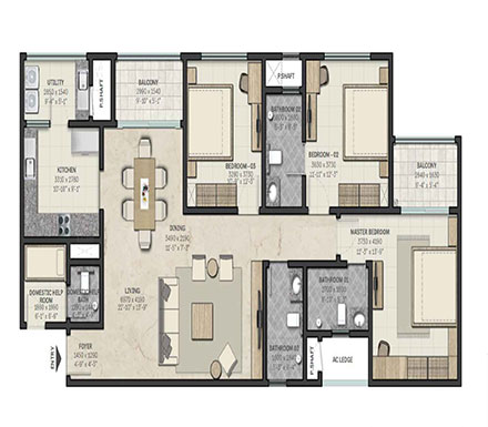 sobha-raj-vilas-3-440-385-Floor-Plan