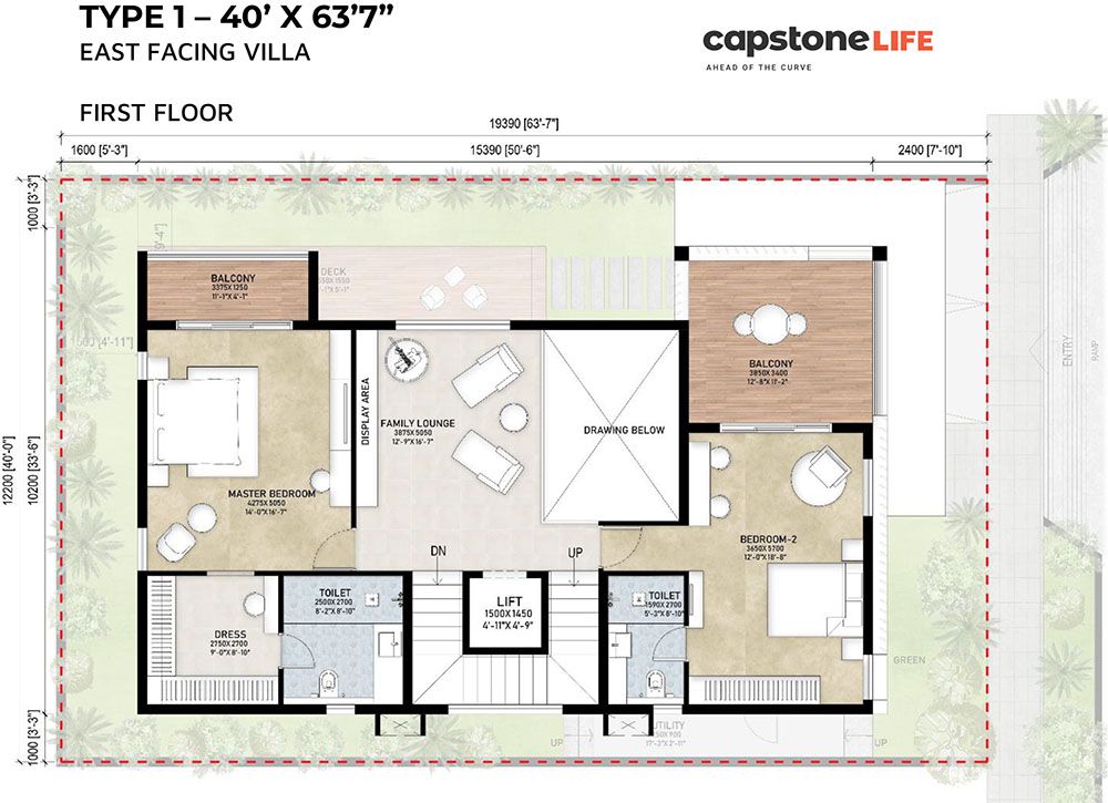 Triplex-4BHK-Villa-40x64-First-Capstone-circular-reflections-Villas