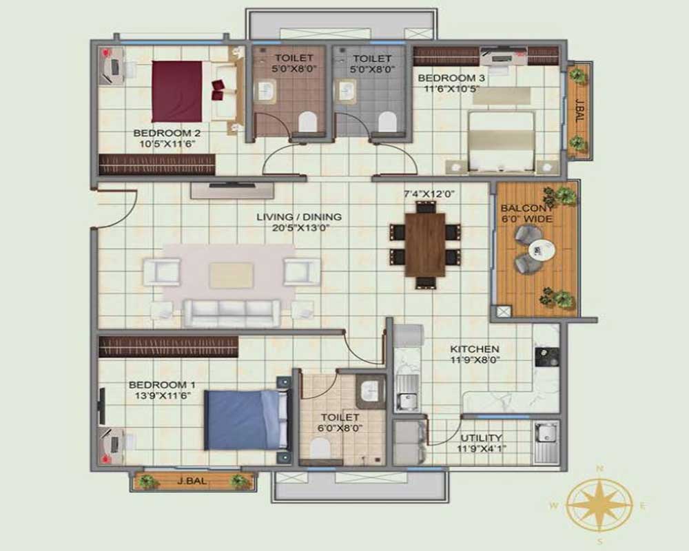 kalyani-living-tree-3-bed-plan