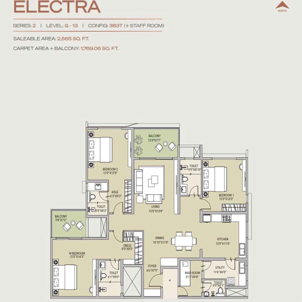 Century Astoria 3 BHK 2,500 sq.ft floor plan