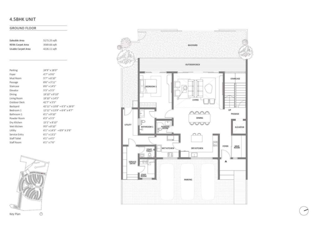 Embassy South Reserve 3.5 BHK — 2,140 sq.ft. floor plan