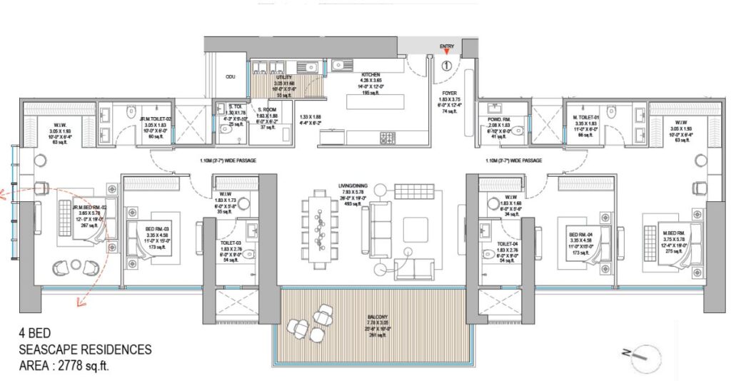 Godrej Trilogy 4 BHK Grand Stride floor plan