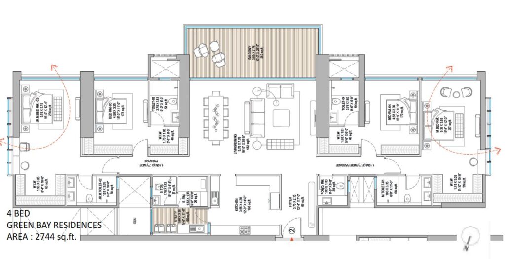 Godrej Trilogy 3 BHK Pavilion floor plan