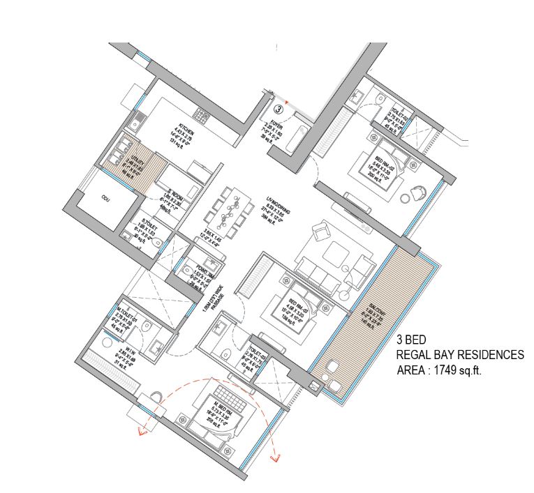 Godrej Trilogy 3 BHK Regal Bay floor plan