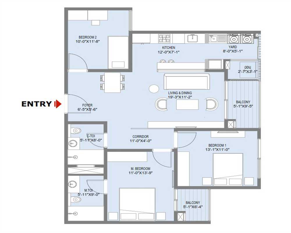 L&T Elara Celestia 4 BR Duplex Penthouse floor plan