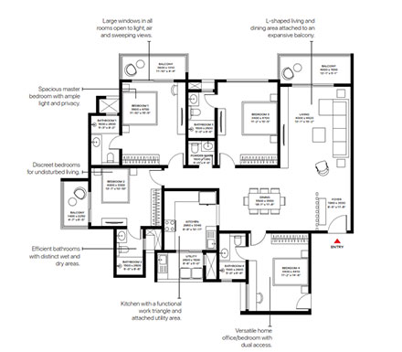 Sobha Altair 4 BHK 2,550 sq.ft floor plan