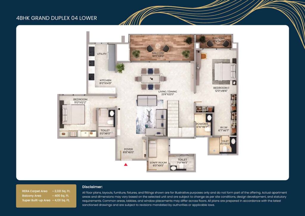 Purva Northern Lights 4 Bedroom floor plan